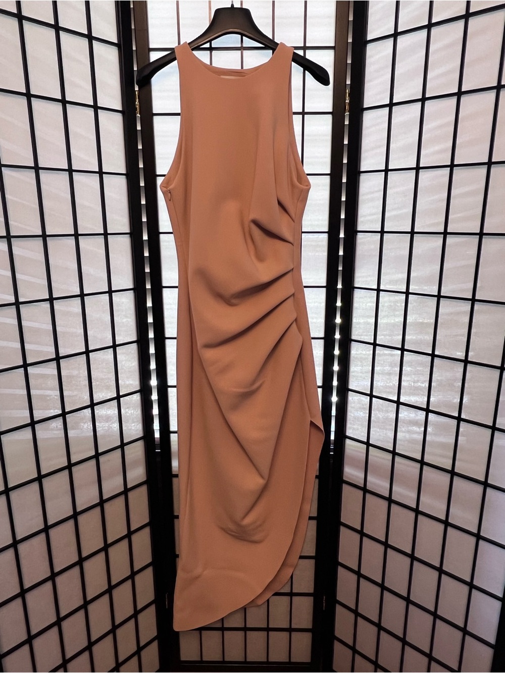 Mishka Sleeveless Draped Midi Dress in Dusty Rose